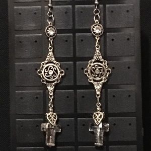 One of a kind handmade Swarovski cross earrings